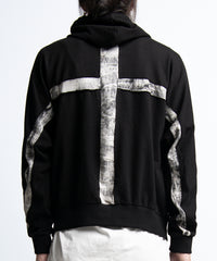 2401-TP04 Back Cross Short Parka Black