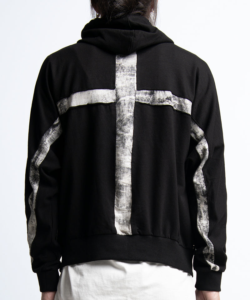 2401-TP04 Back Cross Short Parka Black