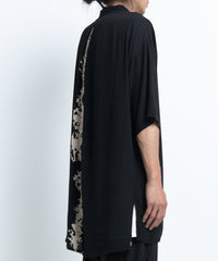 2401-SH03 Splash Crepe Rayon Lazy Shirt Black