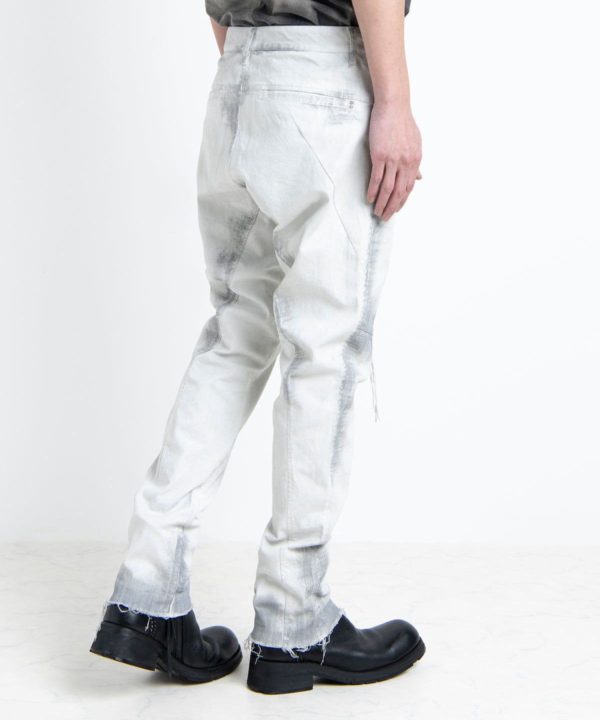 2501-PT06 Black Shadow Stretch Pants Dirty White