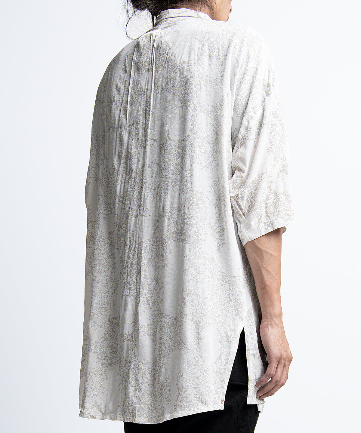 2401-SH02 Magnolia Crepe Rayon Lazy Shirt White