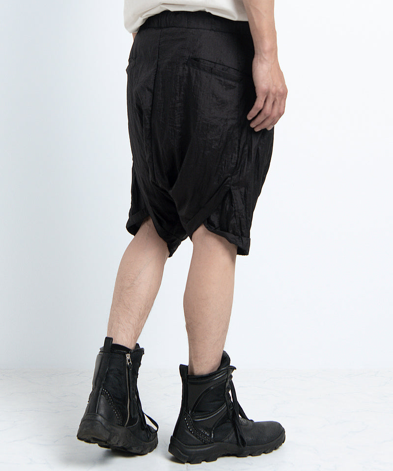 2401-PT11 Parachute Lazy Shorts Black