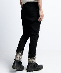 2401-PT02 Double Zip Stretch Twill Pants 02 Black