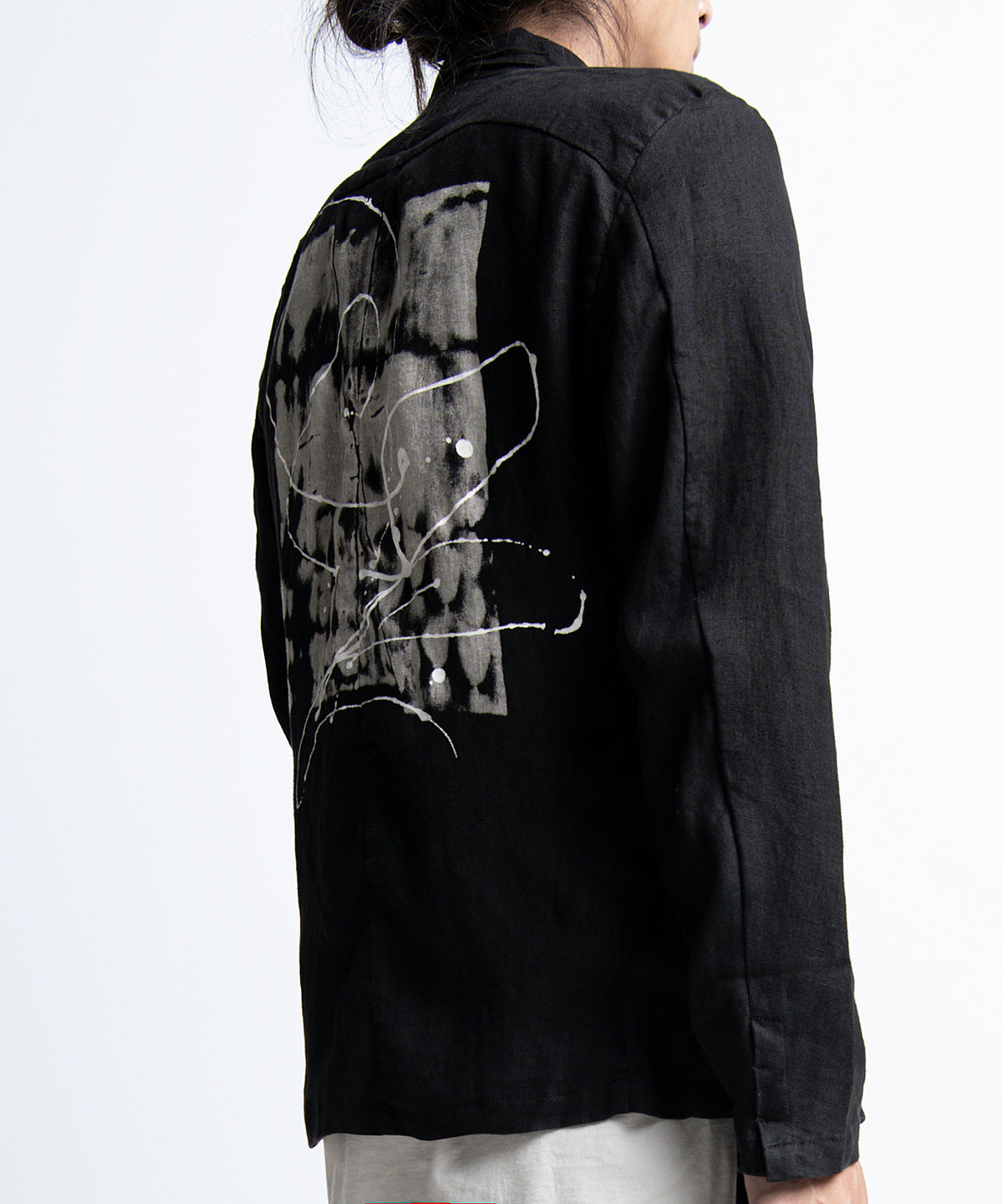 2401-JK03 Linen Tailored Jacket 05 Black