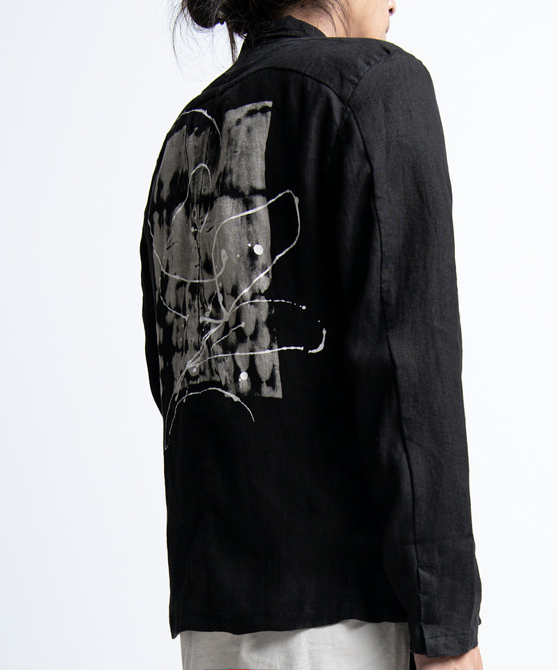 2401-JK03 Linen Tailored Jacket 05 Black