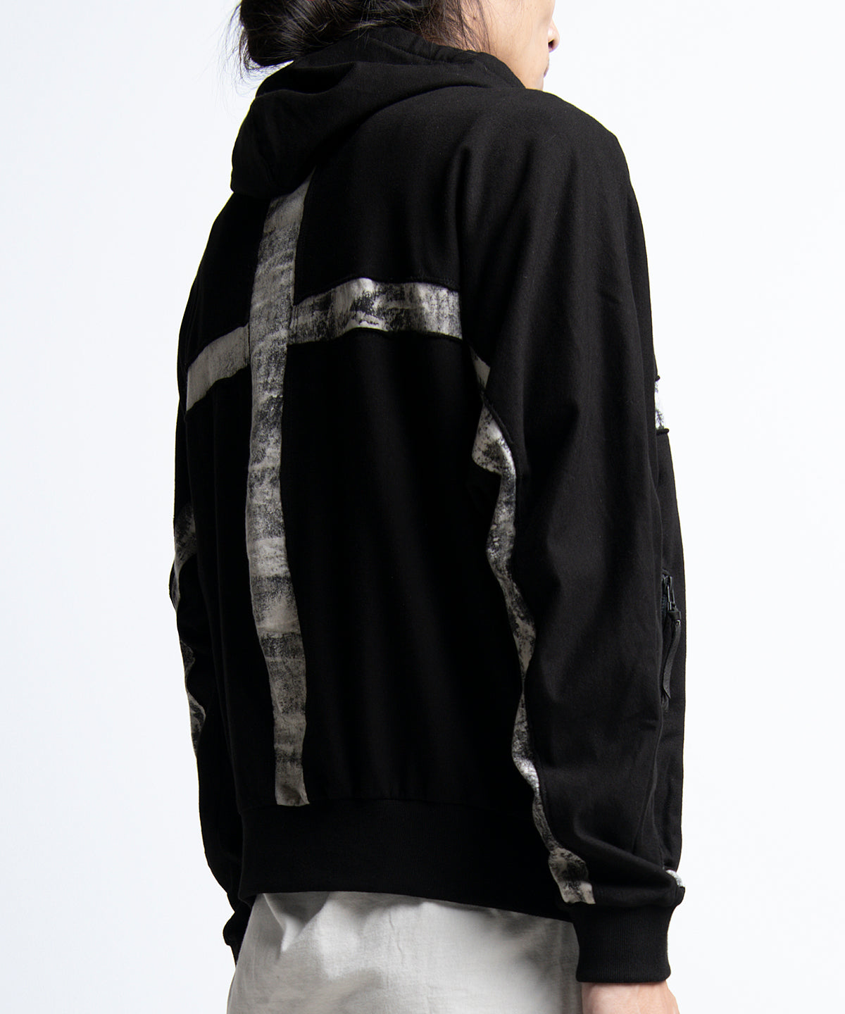 2401-TP04 Back Cross Short Parka Black