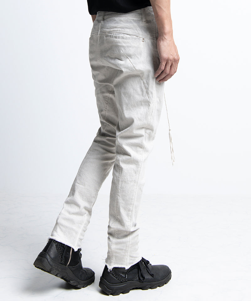 2401-PT01 Double Zip Stretch Twill Pants 01 Dirty White