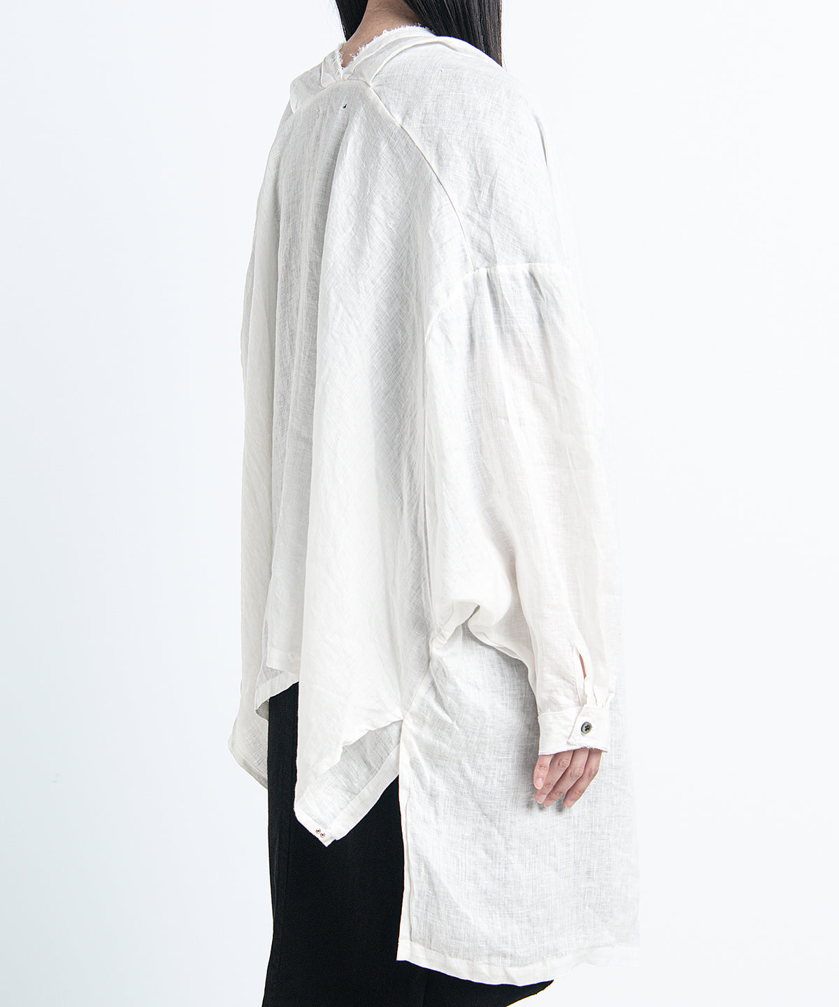 2401-SH12 Linen Kimono Shirt White