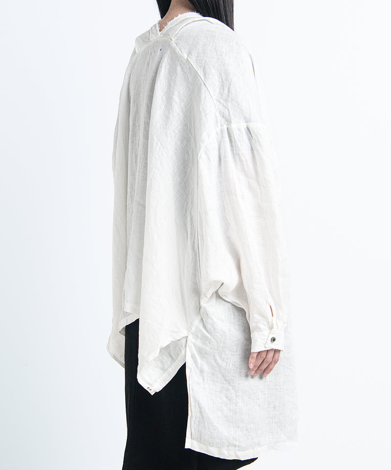 2401-SH12 Linen Kimono Shirt White