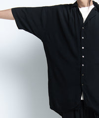 2401-SH03 Splash Crepe Rayon Lazy Shirt Black