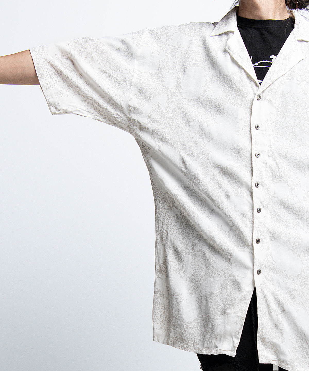 2401-SH02 Magnolia Crepe Rayon Lazy Shirt White