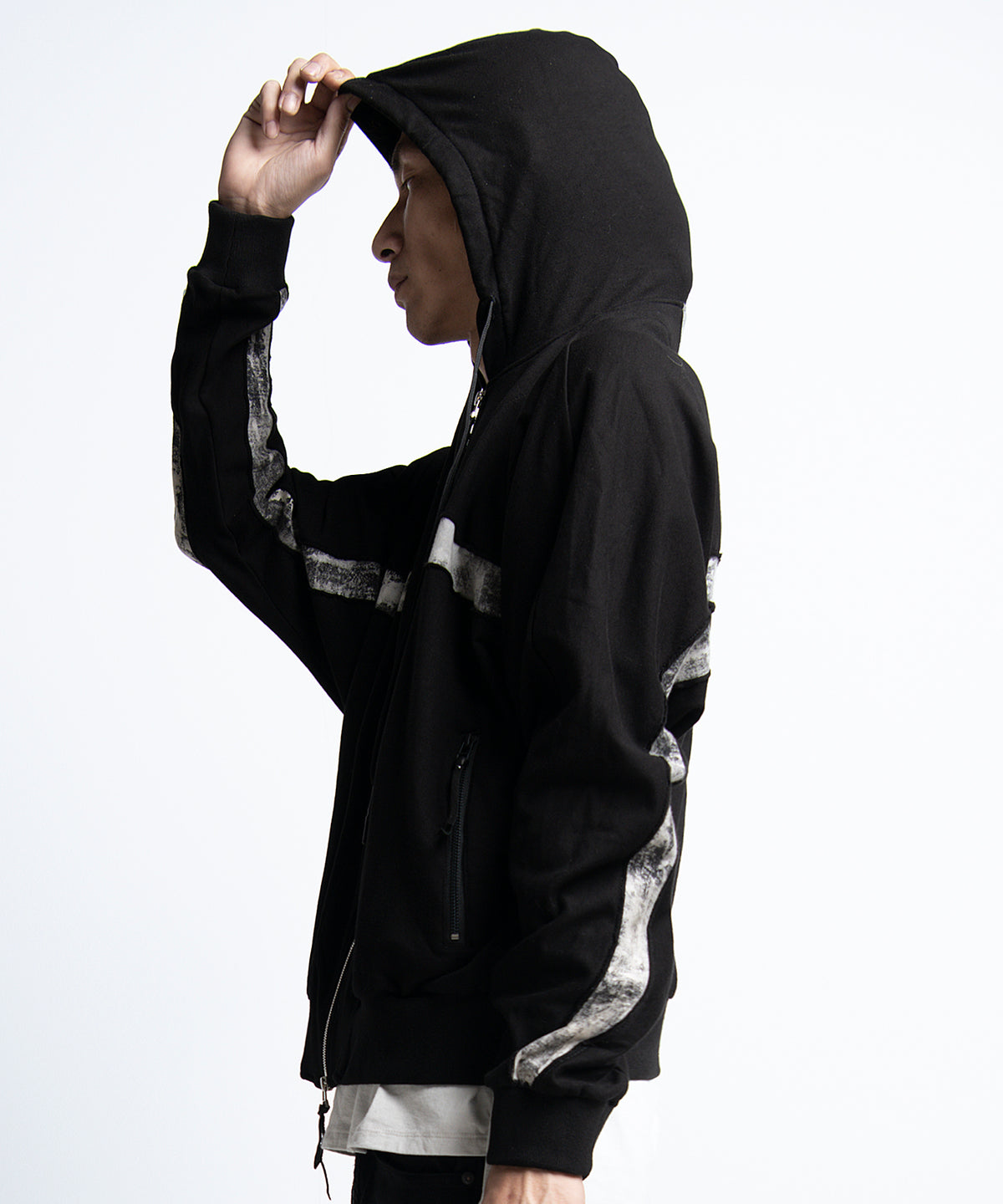 2401-TP04 Back Cross Short Parka Black