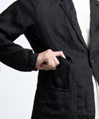 2401-JK03 Linen Tailored Jacket 05 Black