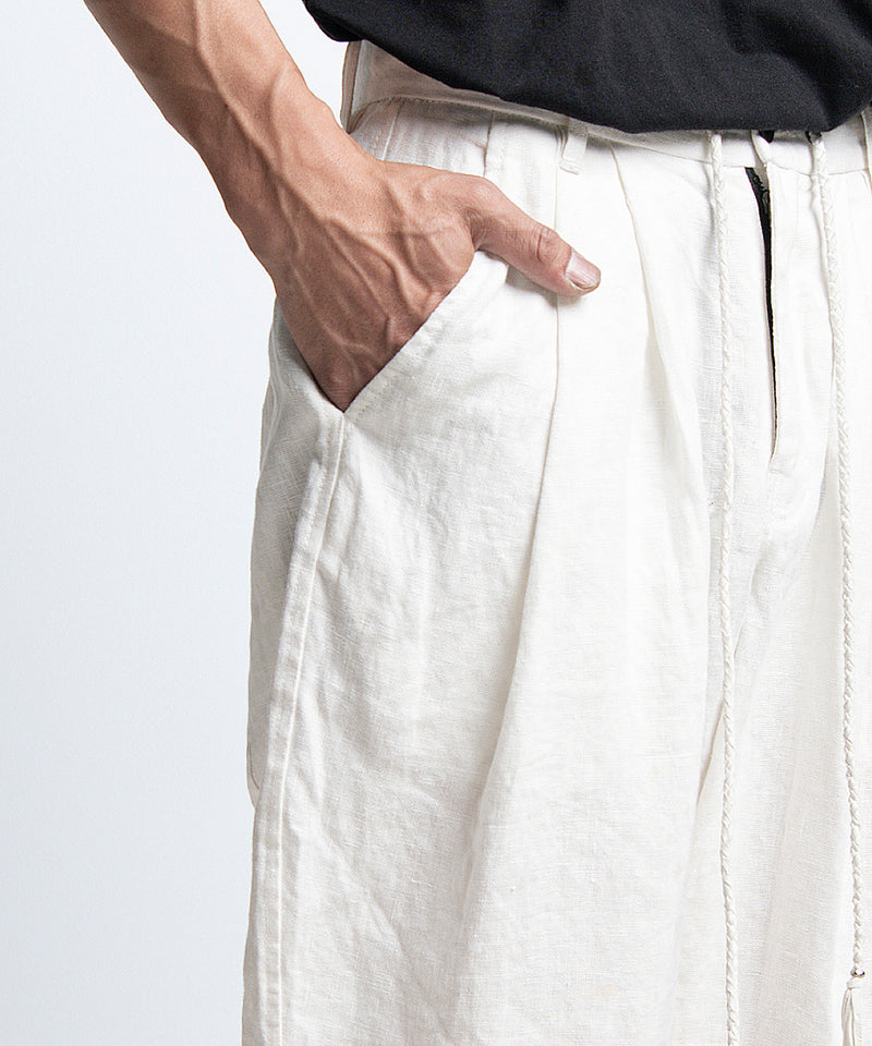 2401-PT03 Linen Layered Pants 05 White