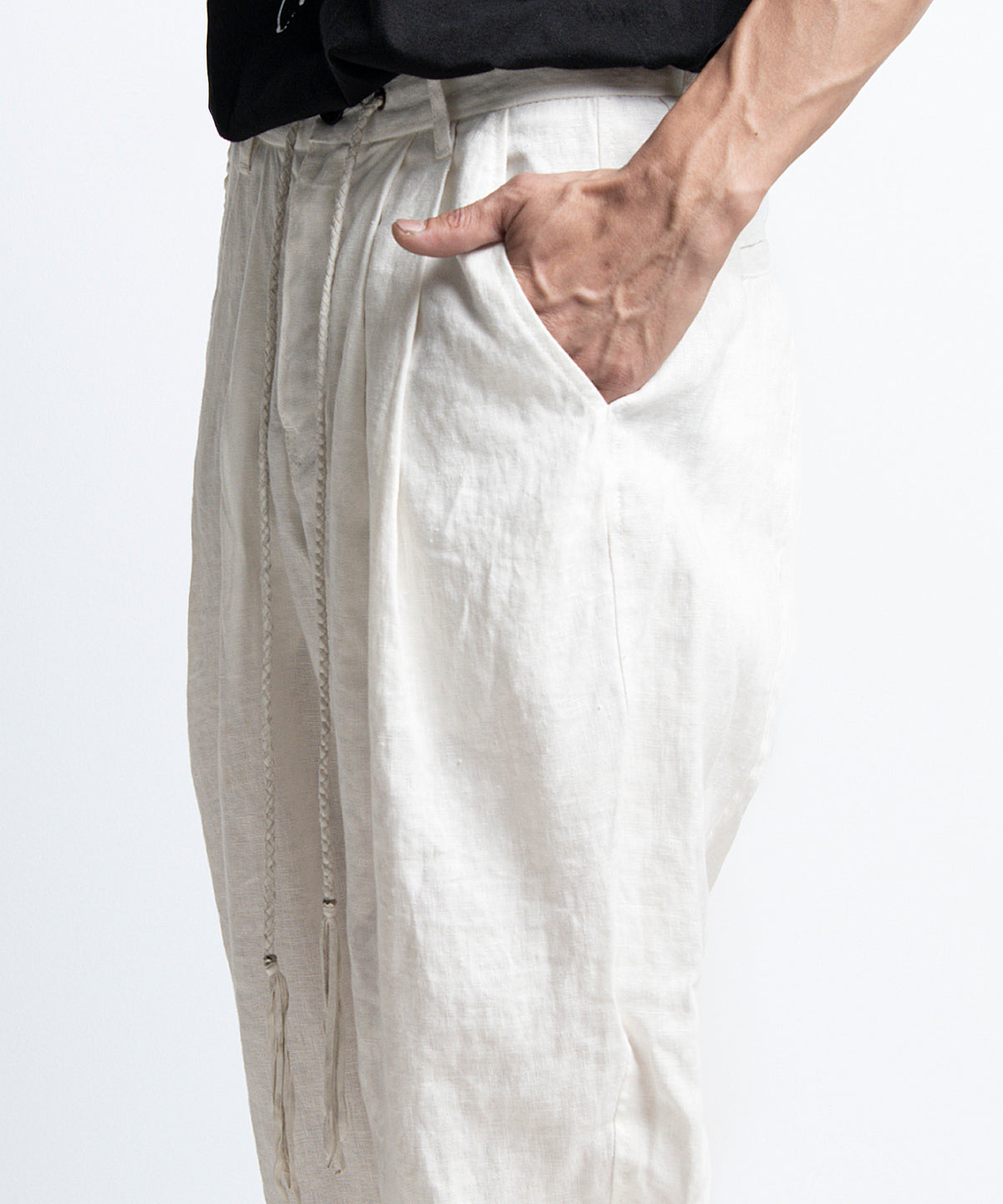 2401-PT03 Linen Layered Pants 05 White