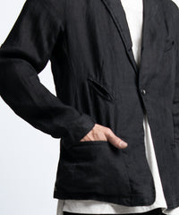 2401-JK03 Linen Tailored Jacket 05 Black