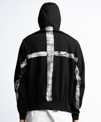 2401-TP04 Back Cross Short Parka Black