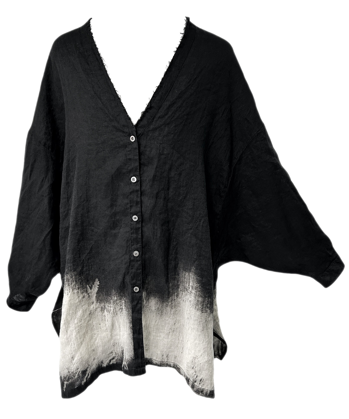 2401-SH11 Discharged Linen Kimono Shirt