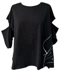 2401-CTL03 Open Sleeve Cut Black