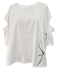 2401-CTL03 Open Sleeve Cut White