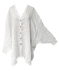 2401-SH12 Linen Kimono Shirt White