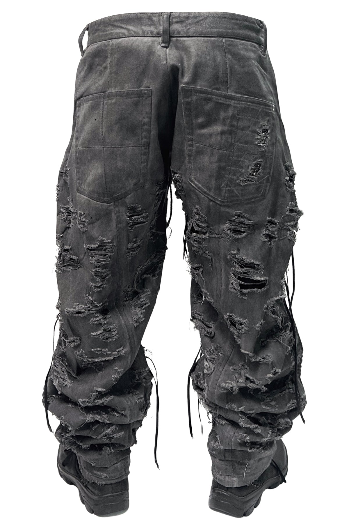 2502-PT03 Coating Side Shirring Slash Pants_Charcoal