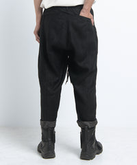 2401-PT03 Linen Layered Pants 05 Black