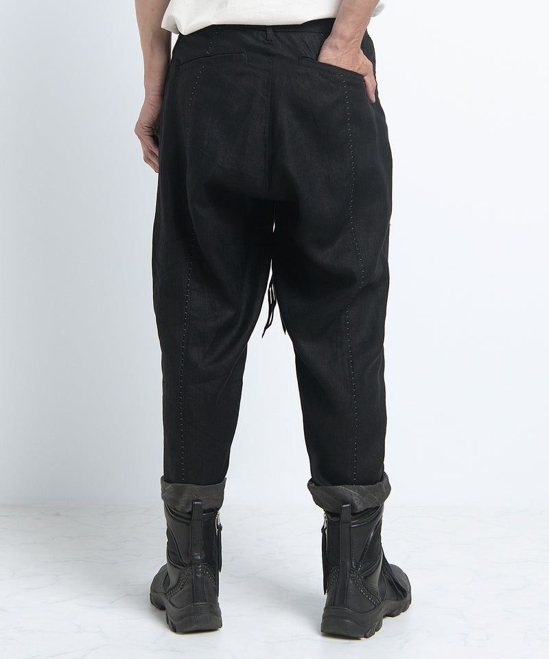 2401-PT03 Linen Layered Pants 05 Black