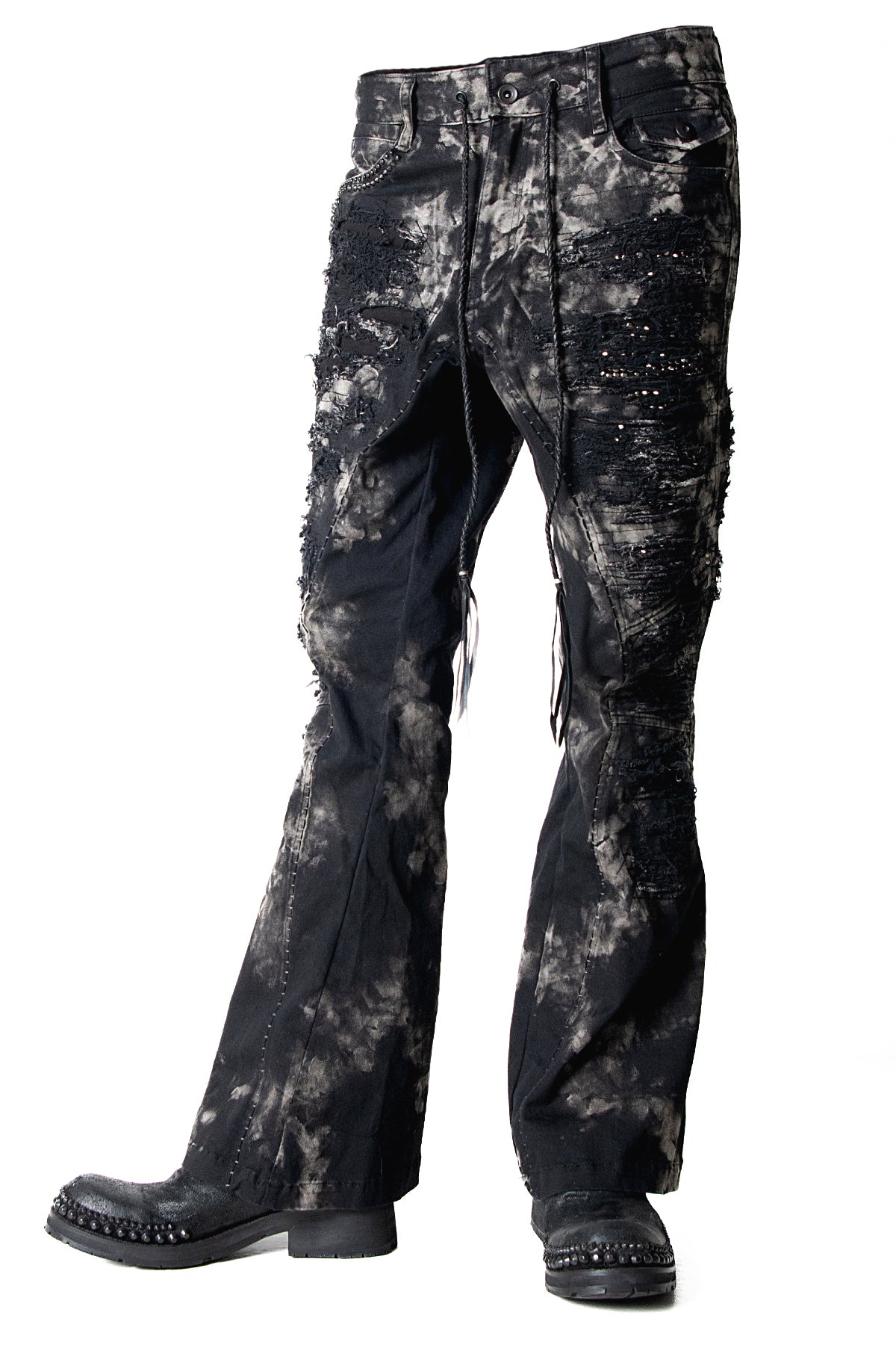2502-PT17 Disharged Stretch Twill Flare Pants / STD
