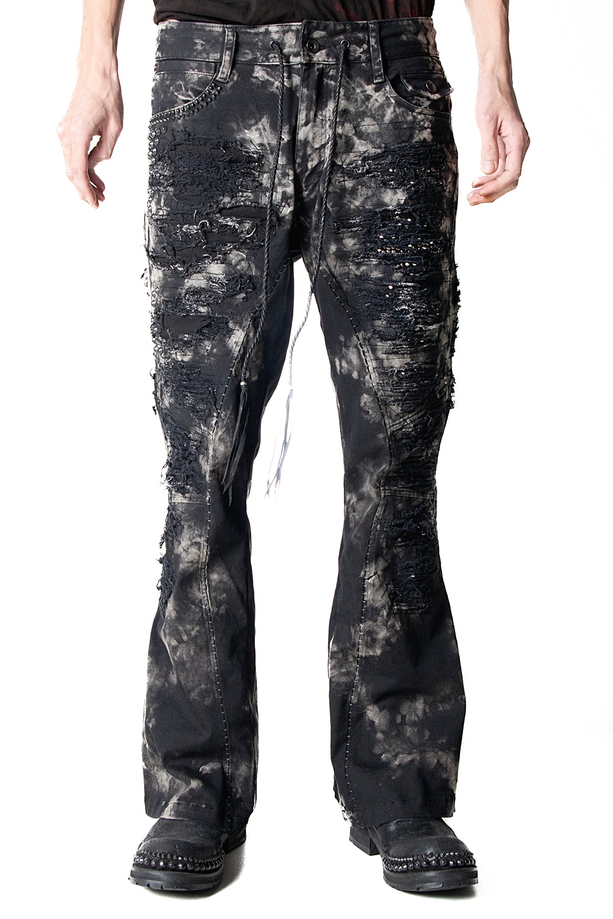 2502-PT17 Disharged Stretch Twill Flare Pants / STD