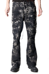 2502-PT17 Disharged Stretch Twill Flare Pants / STD