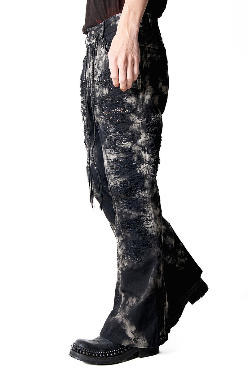 2502-PT17 Disharged Stretch Twill Flare Pants / STD