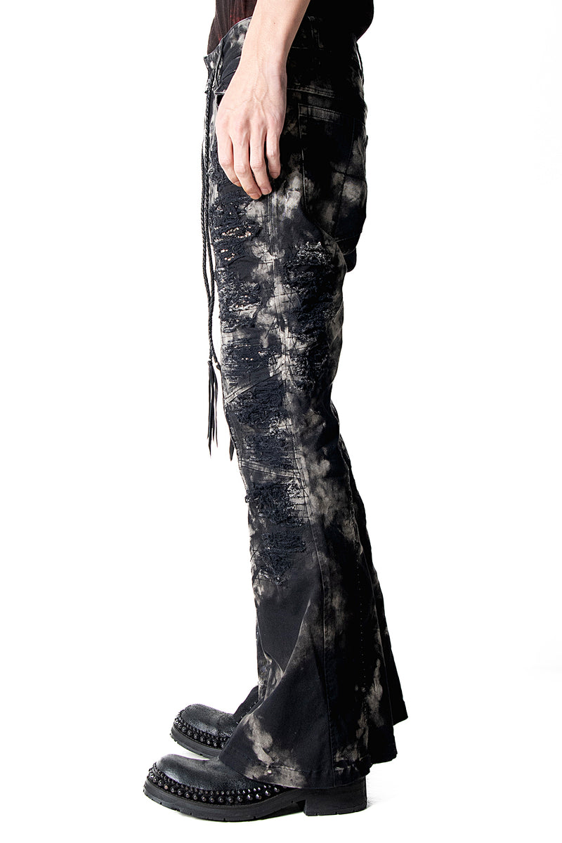 2502-PT17 Disharged Stretch Twill Flare Pants / STD