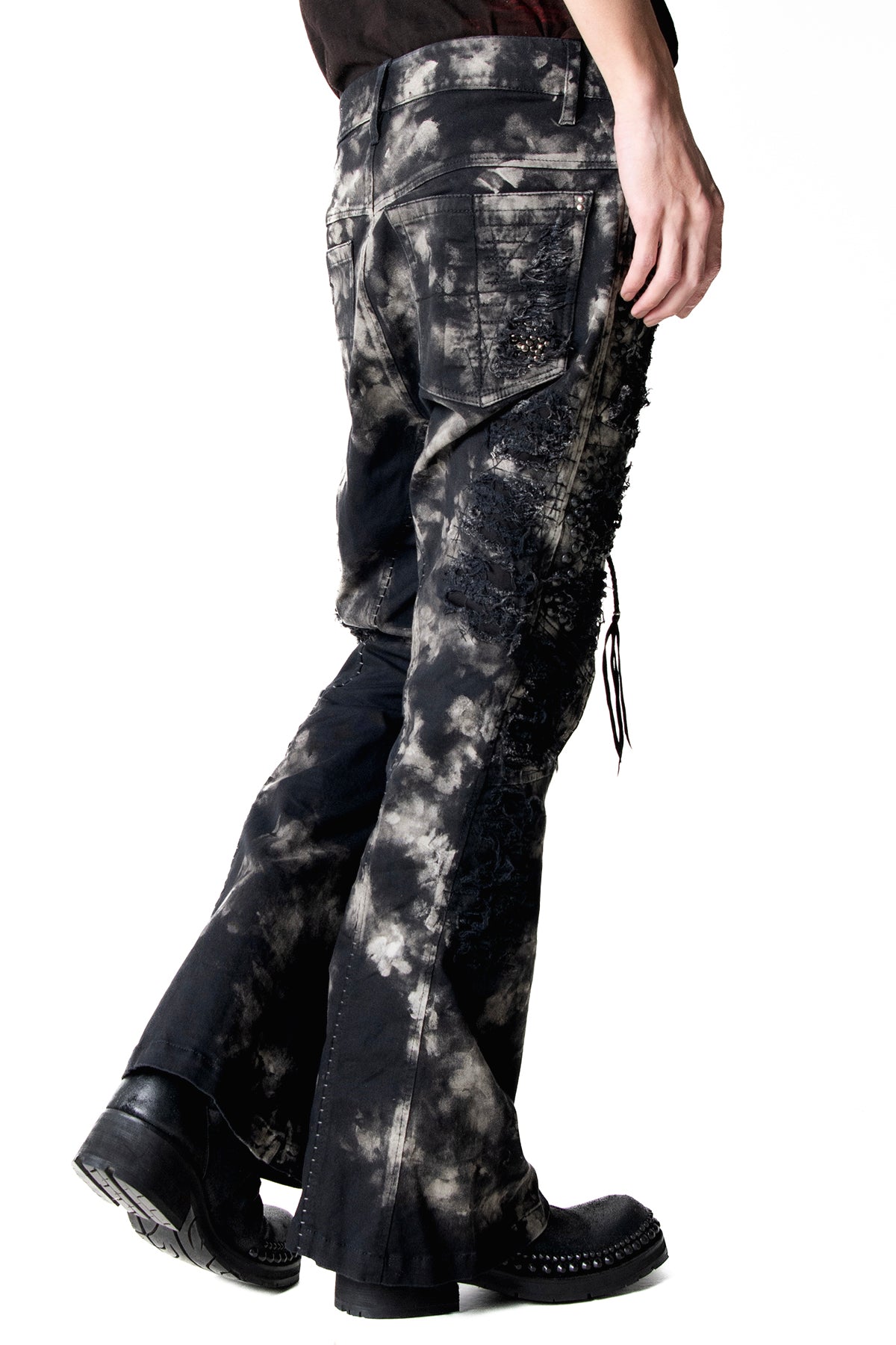 2502-PT17 Disharged Stretch Twill Flare Pants / STD