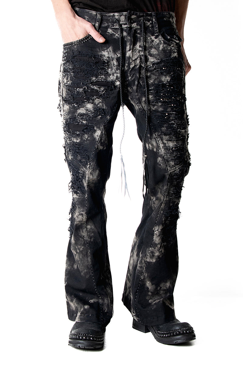 2502-PT17 Disharged Stretch Twill Flare Pants / STD