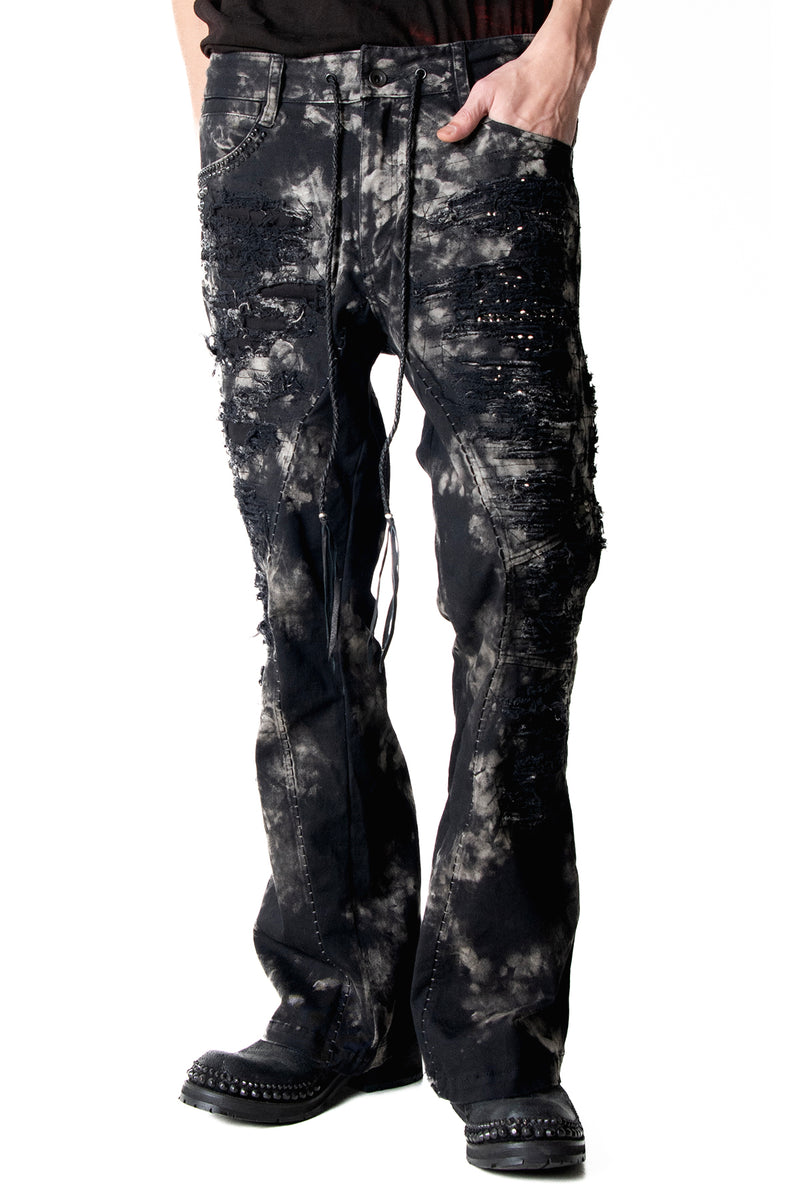 2502-PT17 Disharged Stretch Twill Flare Pants / STD