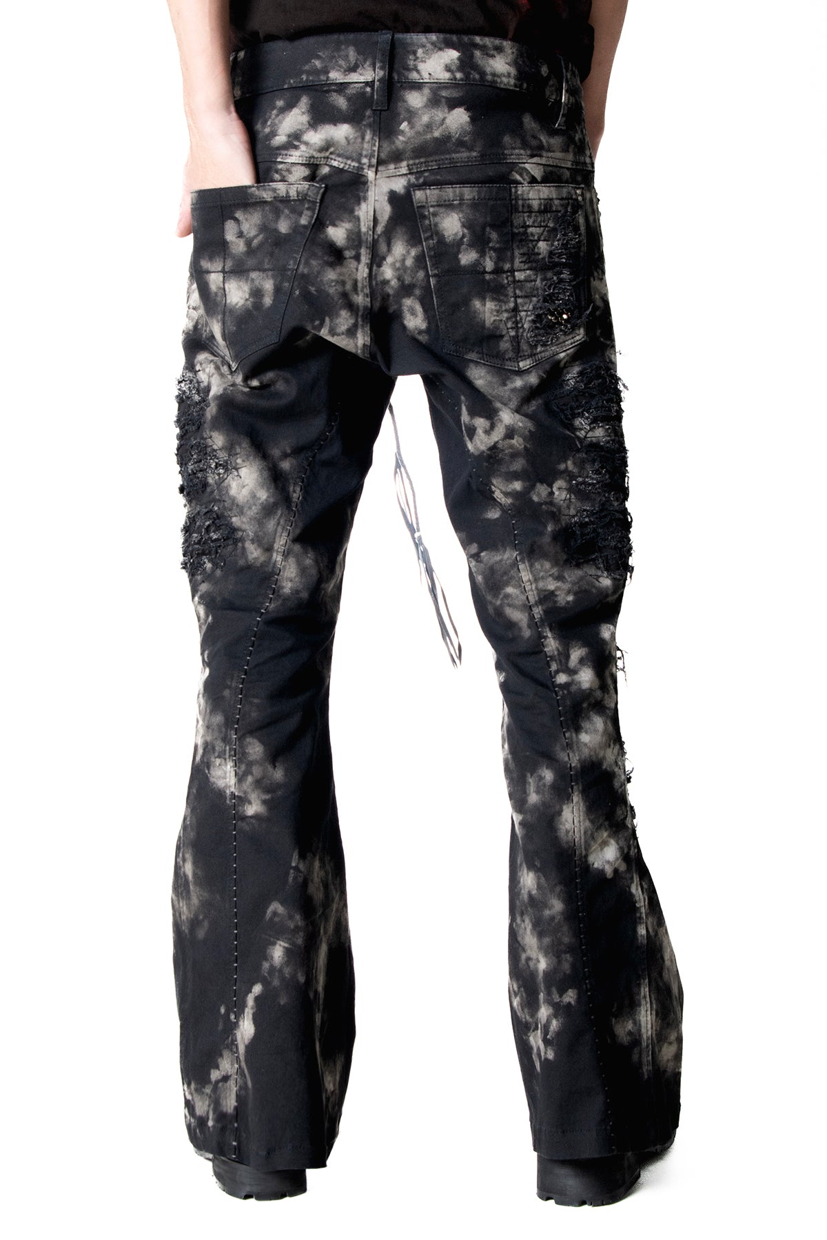 2502-PT17 Disharged Stretch Twill Flare Pants / STD