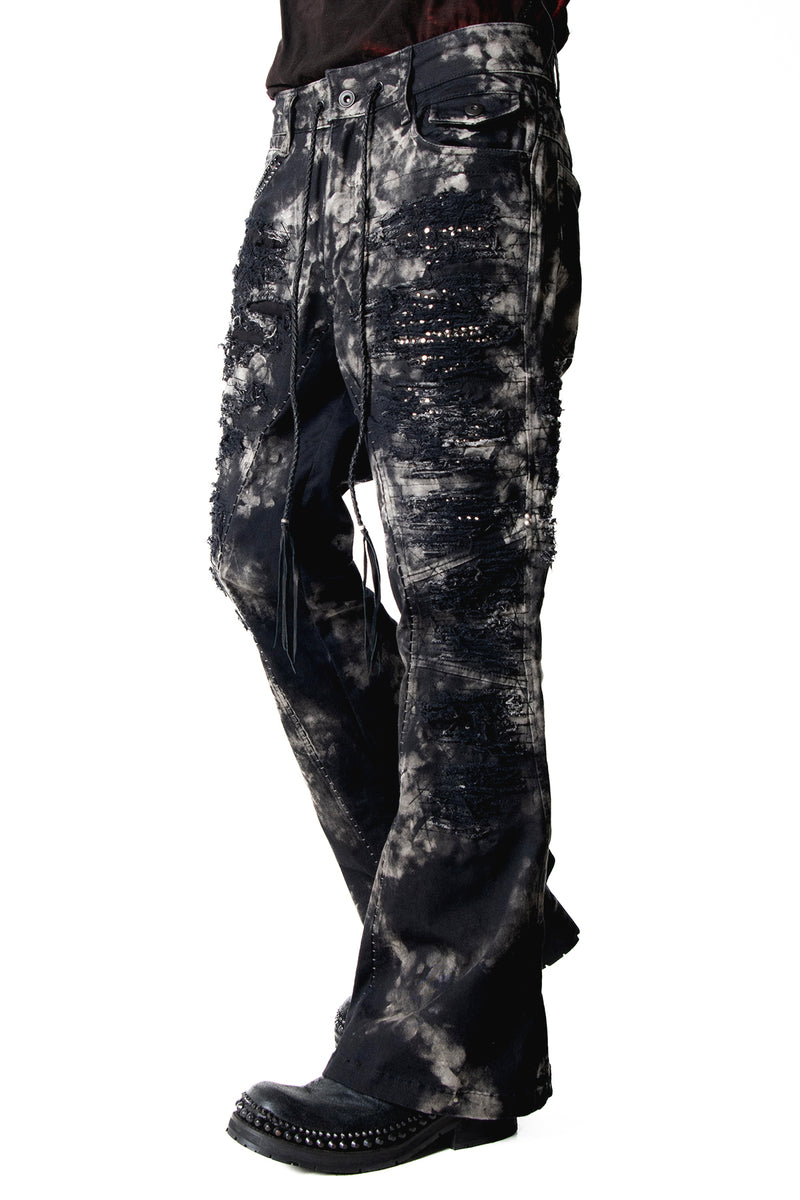 2502-PT17 Disharged Stretch Twill Flare Pants / STD