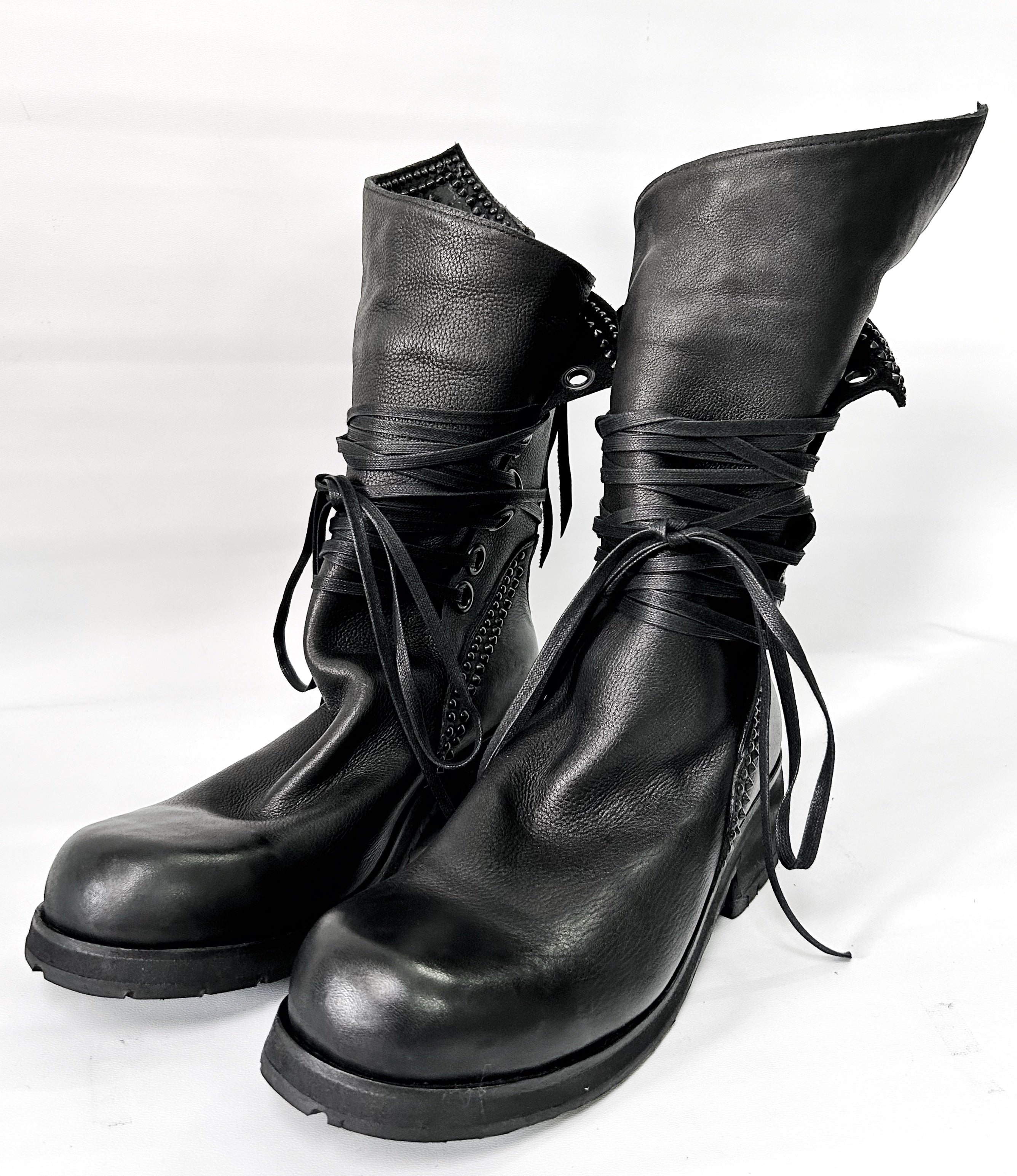 KMRii ケムリ Crush Chrome Boots 01クラッシュ クロム ブーツ レザー