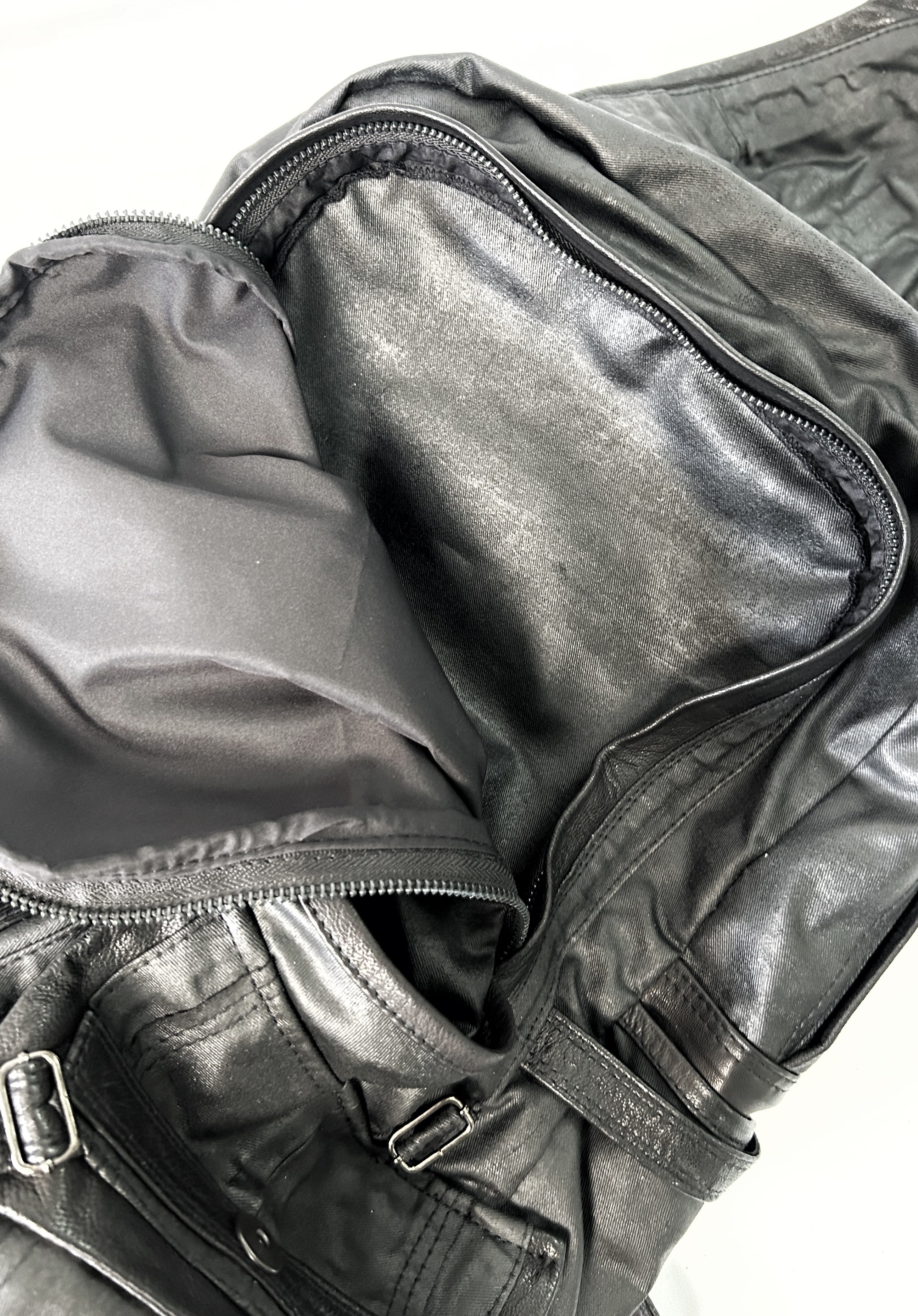 design leather west bag Y2K お兄さん系 kmrii 2402-BG01 Coating Canvas Backpack 02 – KMRii OFFICIAL ONLINE STORE