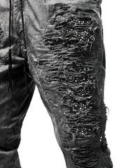 2502-PT07 Coating Crush Stretch Twill Pants / STD_Charcoal