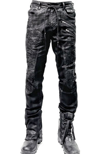 2502-PT04 Coating Double Zip Stretch Pants