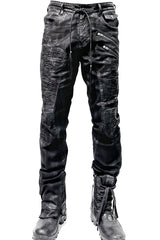 2502-PT04 Coating Double Zip Stretch Pants
