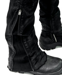 2502-PT04 Coating Double Zip Stretch Pants