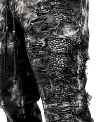 2502-PT17 Disharged Stretch Twill Flare Pants / STD