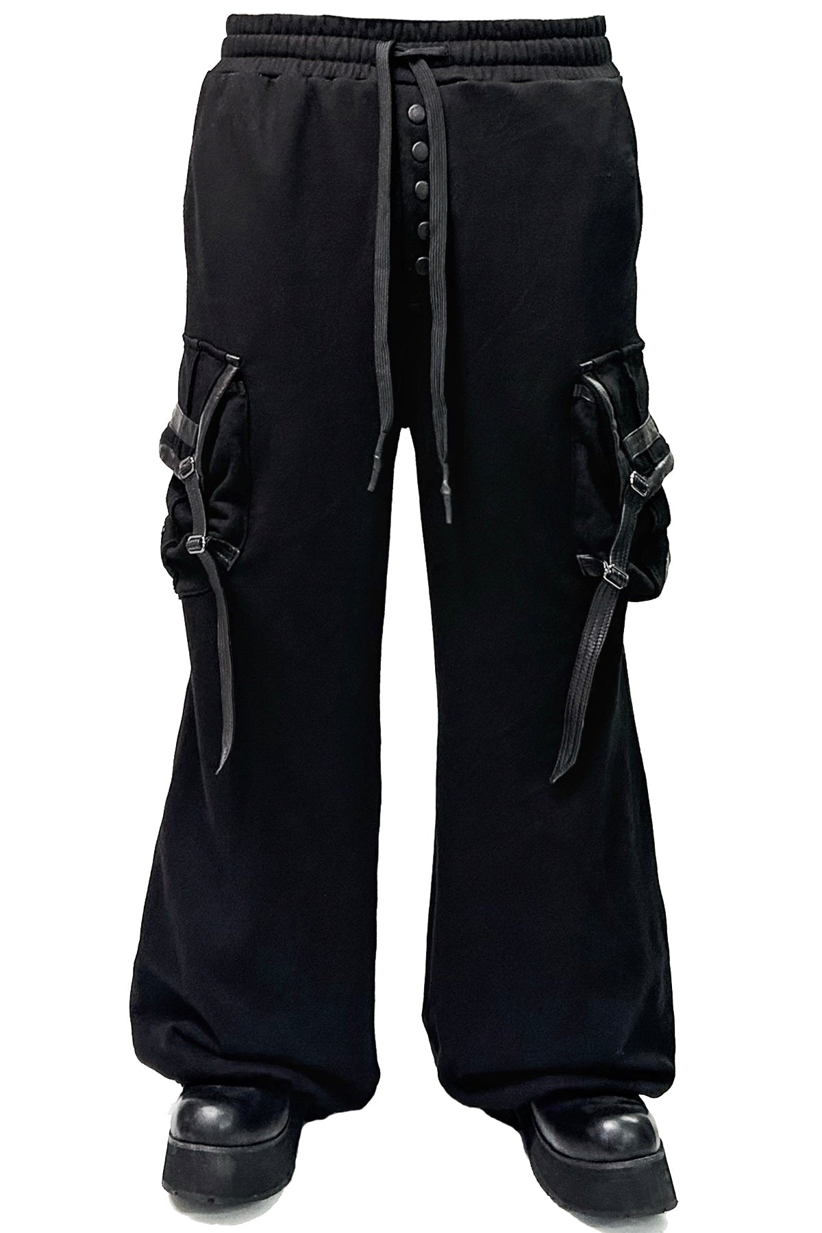 2502-PT08 Black Raven Wide Sweat Pants