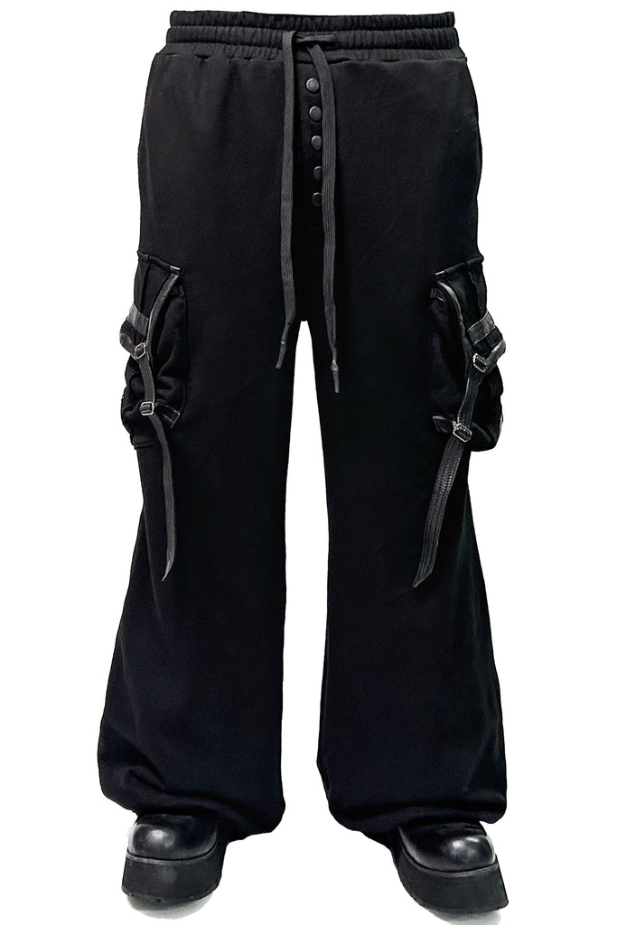 2502-PT08 Black Raven Wide Sweat Pants