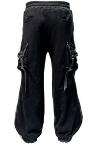 2502-PT08 Black Raven Wide Sweat Pants
