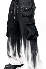 2502-PT09 White Flame Wide Sweat Pants