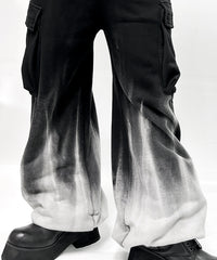 2502-PT09 White Flame Wide Sweat Pants